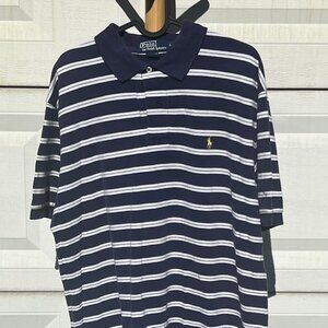 Polo Ralph Lauren Navy White Striped Polo